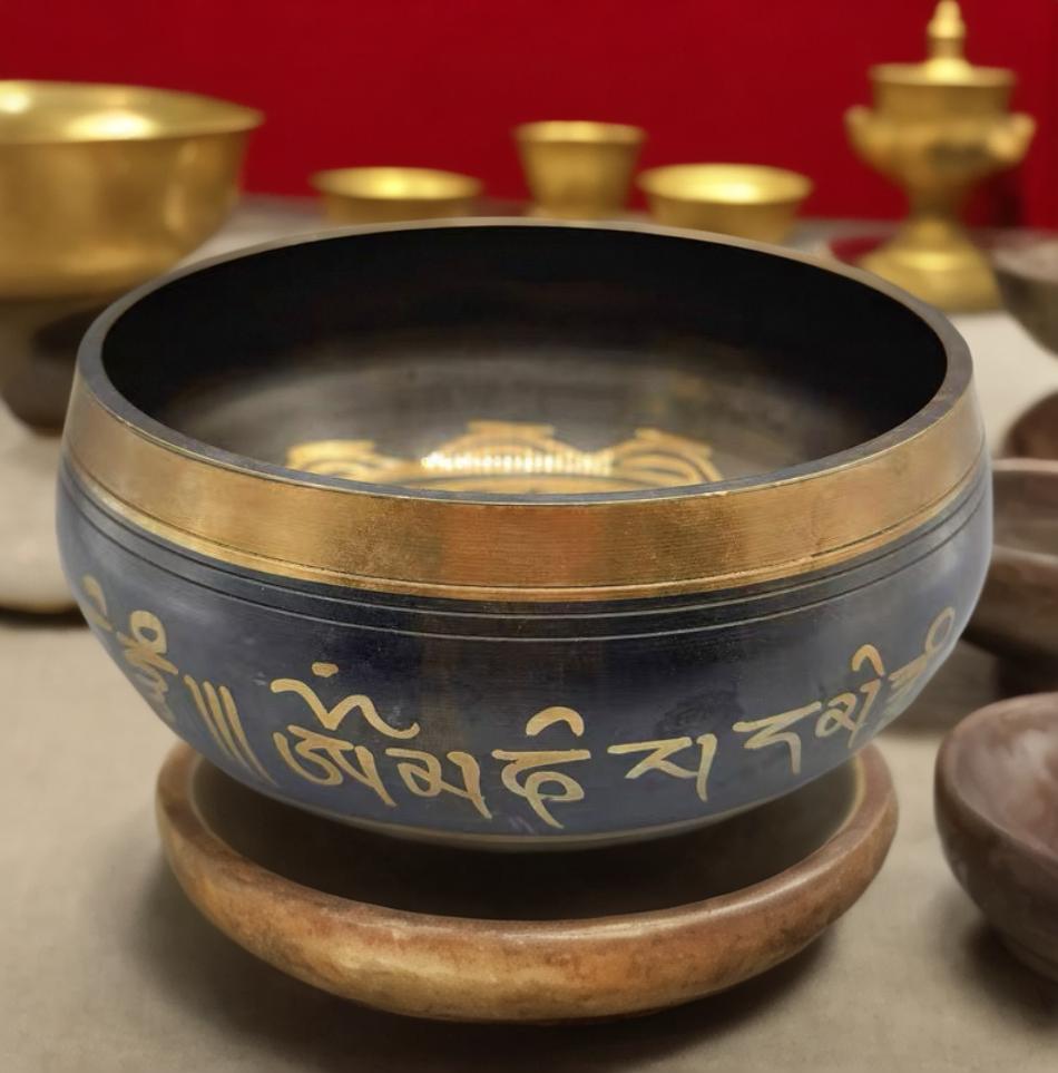 Handcrafted Tibet Singing Bowl Set with Wooden Mallet