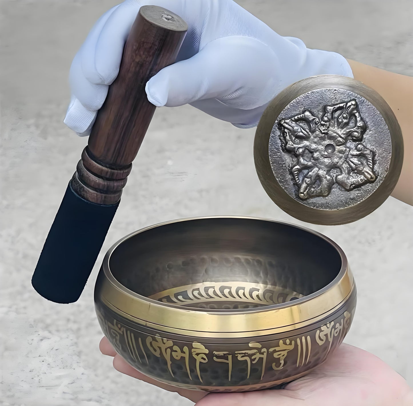 Handcrafted Tibet Singing Bowl Set with Wooden Mallet