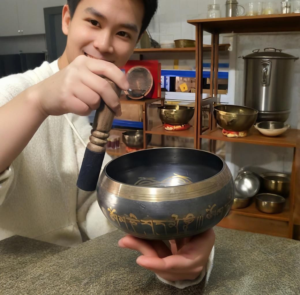Handcrafted Tibet Singing Bowl Set with Wooden Mallet