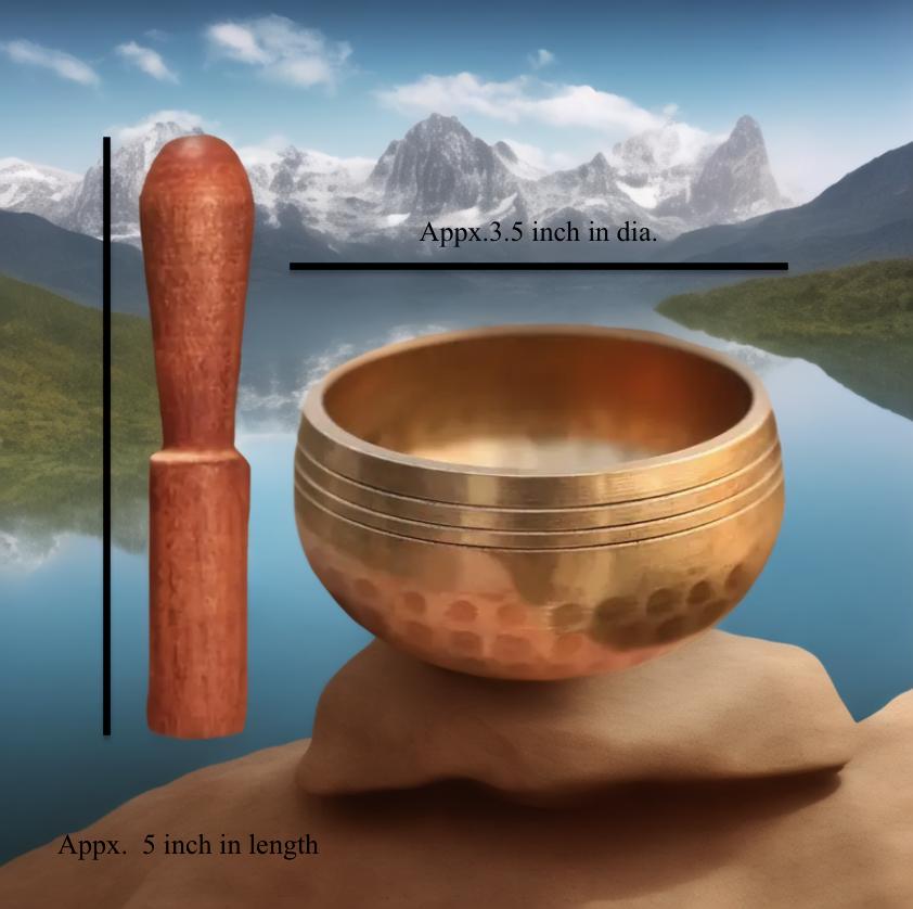 Handcrafted Tibet Singing Bowl Set with Wooden Mallet