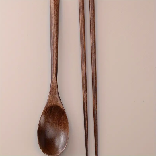 4 Sets of Wooden Spoon & Chopsticks