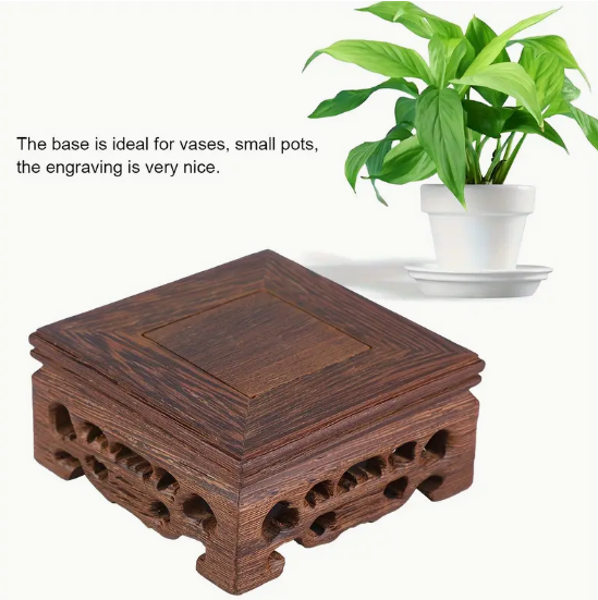 Retro Wood Teapot Base & Bonsai Pedestal