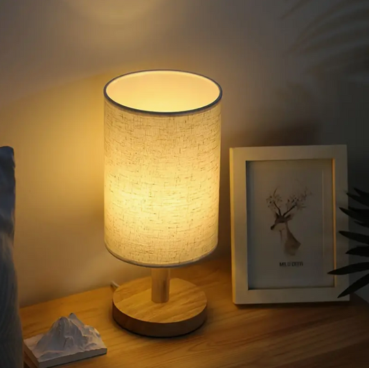 Japanese Zen Glow: Minimalist Wood & Flax Lamp